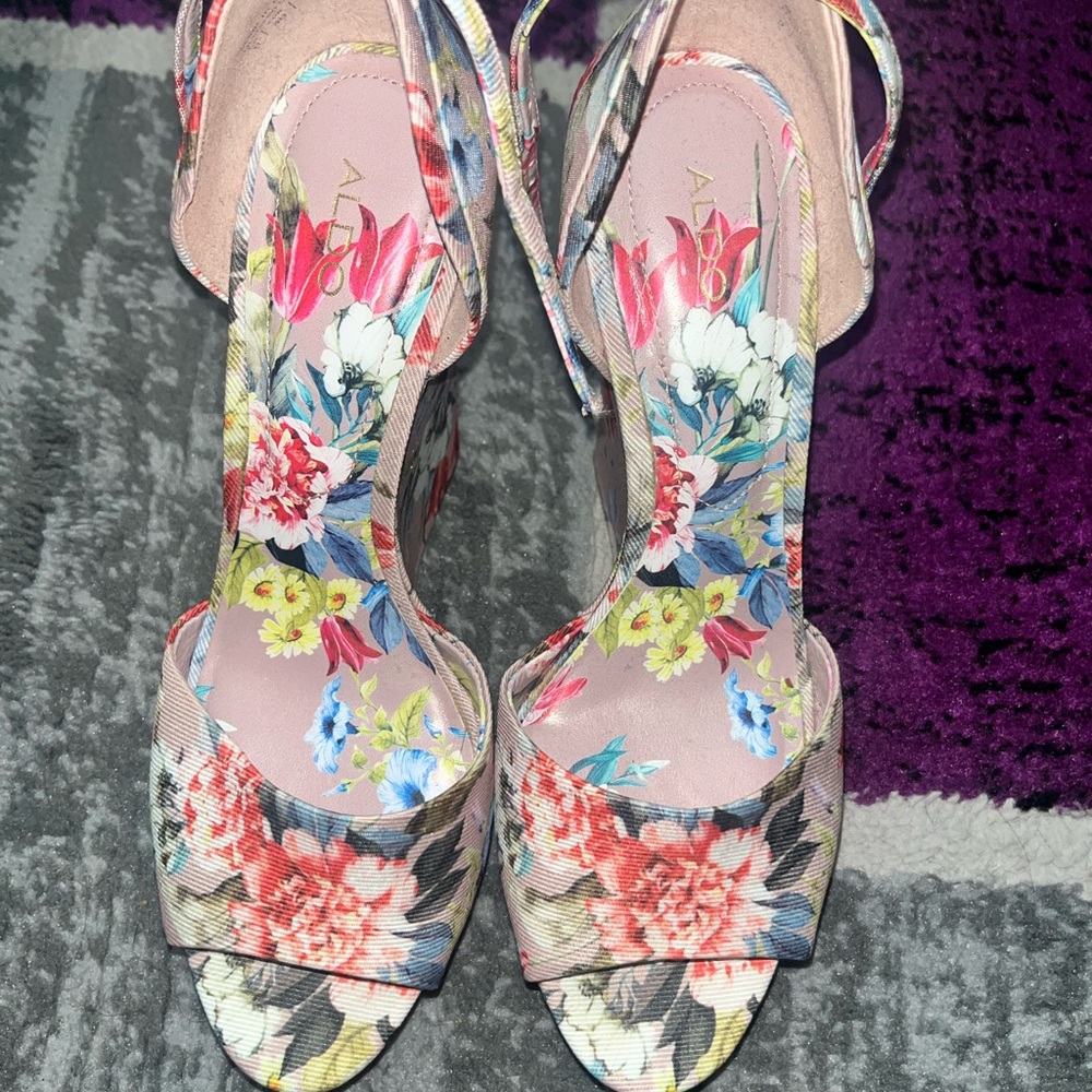 Aldo Floral Multicolor Wedge Sandals